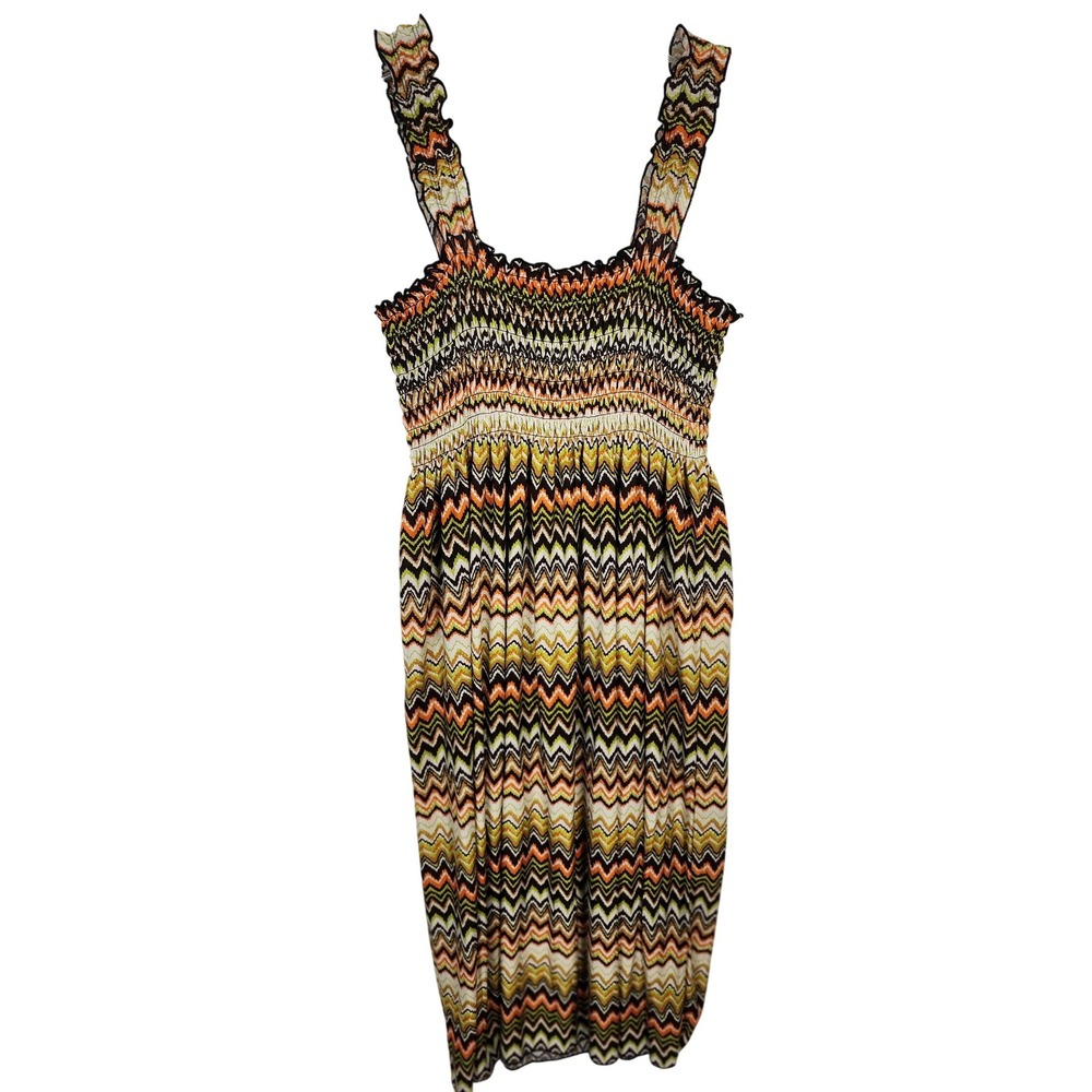 WinWin Fashion Sundress L-XL Multicolor Chevron Sleeveless Maxi Dress Boho hippy